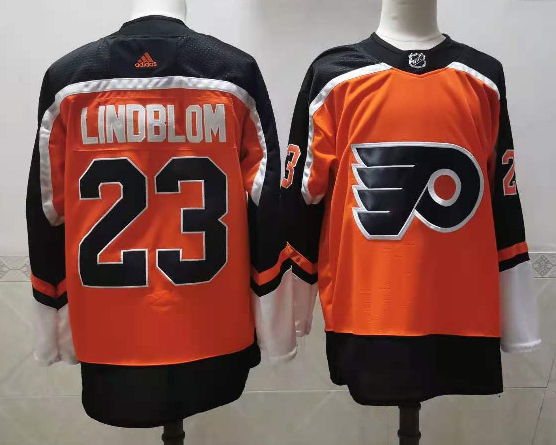 Adidas Men Philadelphia Flyers #23 Lindblom Orange Home Authentic Stitched NHL Jersey